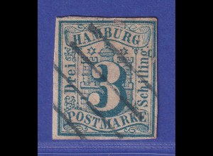 Altdeutschland Hamburg 3 Schilling Mi.-Nr. 4 gestempelt 