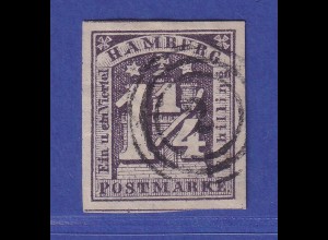 Altdeutschland Hamburg Wappen 1 1/4 Schilling Mi.-Nr. 8 f gestempelt 