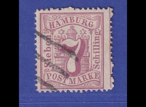 Altdeutschland Hamburg Wappen 7 Schilling Mi.-Nr. 19 gestempelt