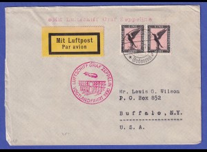 Dt. Reich Zeppelin LZ 127 Vogtlandfahrt 1930 Brief gel. nach Buffalo / NY / USA
