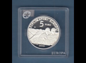 San Marino 2011 Silber-Gedenmünze Europäische Entdecker PP 