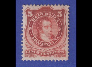Argentinien 1867 Bernardino Rivadavia Mi.-Nr.20 II ungebraucht *