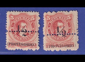 Argentinien 1882 Freimarken Mi.-Nr. 37 I und II postfrisch ** bzw. ungebraucht *