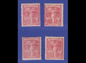 Argentinien 1921-22 Postkongress Mi.-Nr. 262 X, Y; 263 X, Y ungebraucht * / MLH 