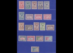 Argentinien 1928 Flugpostmarken Mi.-Nr. 313-331 postfrisch ** bzw. ungebraucht *
