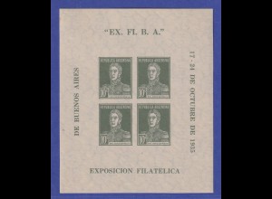 Argentinien 1935 Ausstellung EX. FI. B. A. Mi.-Nr. Block 1 ungebraucht * / MLH 