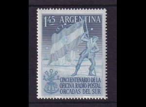 Argentinien 1954 Antarktis Postfunkstelle Mi.-Nr. 613 postfrisch ** / MNH 