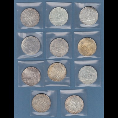 Österreich 100-Schilling Olympische Spiele 1976 , Lot 11 Münzen (teils mehrfach)