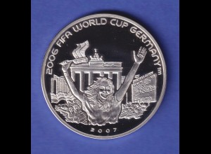 Palau 2007 Silbermünze 5 $ Fußball-Weltmeisterschaft 2006 PP
