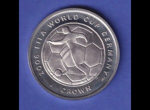 Isle of Man Silbermünze 1 Crown Fußball-Weltmeisterschaft 2006 PP