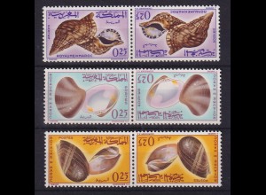 Marokko 1965 Muschel und Schnecken Mi-Nr. 550-552 Kehrdruckpaare postfrisch **