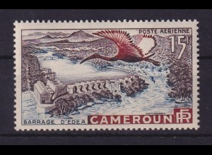 Kamerun 1953 Flugpostmarke Ibis über einem Staudamm Mi.-Nr. 303 postfrisch ** 