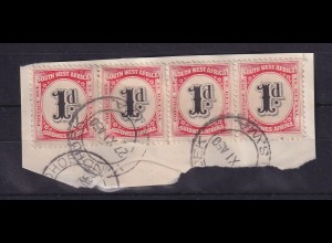 Südwestafrika 1931 Portomarke 1 Shilling Mi.-Nr. 87 Viererstreifen O Briefstück