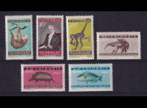 Kolumbien 1960 A. v. Humboldt - Einheimische Tiere Mi.-Nr. 901-906 postfrisch **