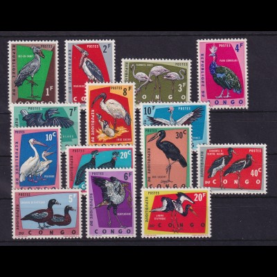 Kongo 1963 Einheimische Vögel Mi.-Nr. 112-118, 138-144 postfrisch **