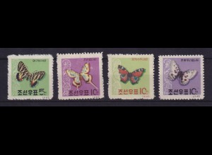 Korea Nord 1962 Schmetterlinge Mi.-Nr. 380-383 (*) ohne Gummi wie verausgabt
