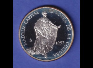 Spanien Silbermünze 5 ECU Madrid - Kulturhauptstadt Europas 1992 PP