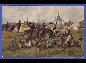 Russland ca. 1906 Ansichtskarte Schlachtszene aus dem Napoleonischen Krieg