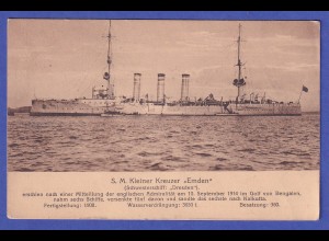 Deutsches Reich wohl 1915 Marine-Feldpostkarte Kleiner Kreuzer Emden