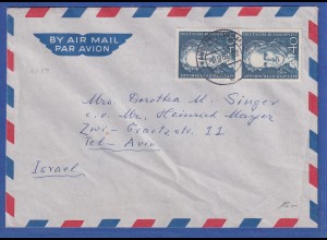 Bund 1959 Humboldt Mi.-Nr. 309 MEF auf Lp-Brief von HAMBURG nach Israel