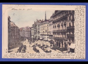 Österreich 1901 Ansichtskarte Wien Neuer Markt