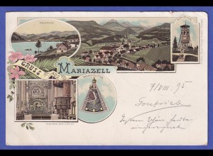Österreich 1895 Ansichtskarte Gruss aus Mariazell Ortsmotive