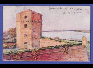 Serbien ca. 1923 Ansichtskarte Belgrad Nebojša-Turm der Festung Kalemegdan