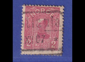 Norwegen 1907 König Haakon VII. 2 Kr Mi.-Nr. 69 gestempelt