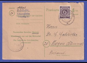 All. Besetzg. Gemeinschaftsausg. 1946 Mi.-Nr. 916 c auf Postkarte a. ECKERNFÖRDE
