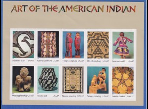 USA 2004 Kunst der Indianer Indian Art Mi-Nr 3853-62 Folienbogen 10 Marken ** 