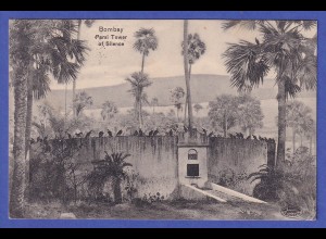 Indien 1914 old postcard Bombay Parsi Tower mailed from BOMBAY to France