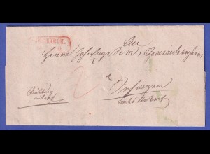 Baden 1850 Brief mit rotem Achteckstempel MÖSKIRCH
