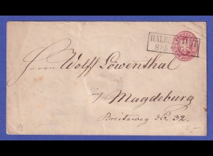 Preußen 1860er Jahre GA Umschlag O HALBERSTADT gelaufen nach Magdeburg