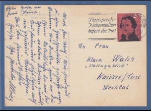 Bund 1960 Melanchthon Mi.-Nr. 328 auf Ausl.-Postkarte v. Frankenthal n. Tirol