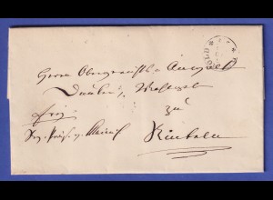 Preußen 1855 Brief mit schwarzem Einkreisstempel DETMOLD