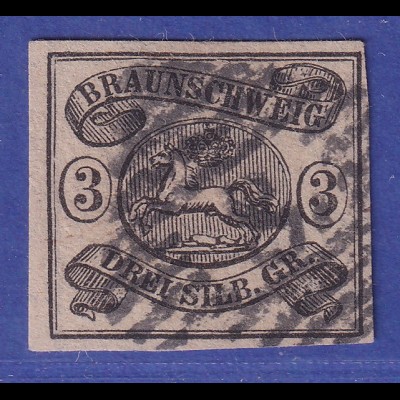 Braunschweig 1853 3 Sgr. Mi.-Nr. 8a gestempelt Nr. 8 gepr. LANGE BPP