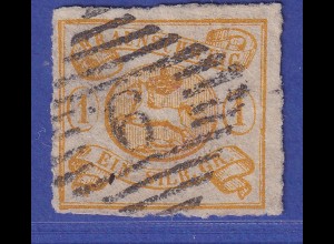 Braunschweig 1864 1Sgr. ocker Mi.-Nr. 14A gestempelt Nr. 9 