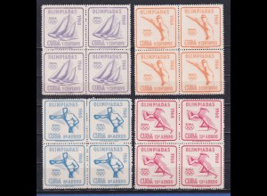 Kuba 1960 Olympische Spiele in Rom Mi.-Nr. 669-72 4er-Block-Satz postfrisch **