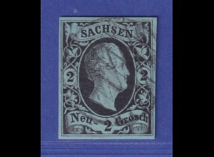 Sachsen König Friedrich August II. 2 Ngr Mi.-Nr. 5 gestempelt gepr. PFENNINGER