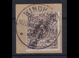 Deutsch-Südwestafrika 3Pfg Mi.-Nr. 1a gestempelt WINDHOEK auf Briefstück. 