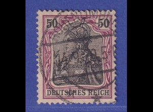 Dt. Reich Germania Kriegsdruck 50 Pf Mi.-Nr. 91 II y gestempelt gepr. Zenker