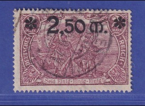 Deutsches Reich Aufdruck 2,50 Mark Mi.-Nr. 118 a gestempelt geprüft INFLA