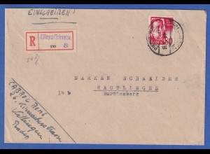 Franz. Zone Baden 80er Mi.-Nr. 36 auf R-Brief von Villingen nach Reutlingen