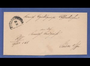 Markenloser Brief mit Halbkreis-Stempel PFARRKIRCHEN,1863 