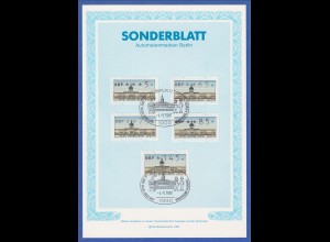 Berlin ATM Werte 5-15-65-75-85-145 auf Sonderblatt ET-So.-O BERLIN 12