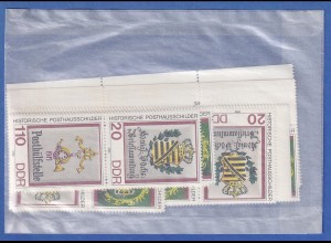 DDR 1990 Posthausschilder kpl Zusammendruck-Garnitur 16 Zusammendrucke ** 