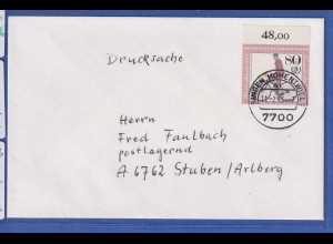 Bund Jugend 1985 Mi.-Nr. 1244 EF auf Drucksache v. SINGEN nach Österreich