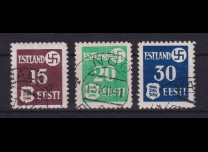 Dt. Besetzung 2.Weltkrieg Estland Landespost Mi.-Nr. 1-3 x gestempelt