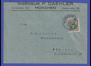 Deutsches Reich 1922 Mi.-Nr. 150 als EF auf Orts-Brief München