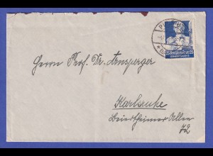 Deutsches Reich 1934 Mi.-Nr. 563 als EF auf Brief von Pulsnitz nach Karlsruhe